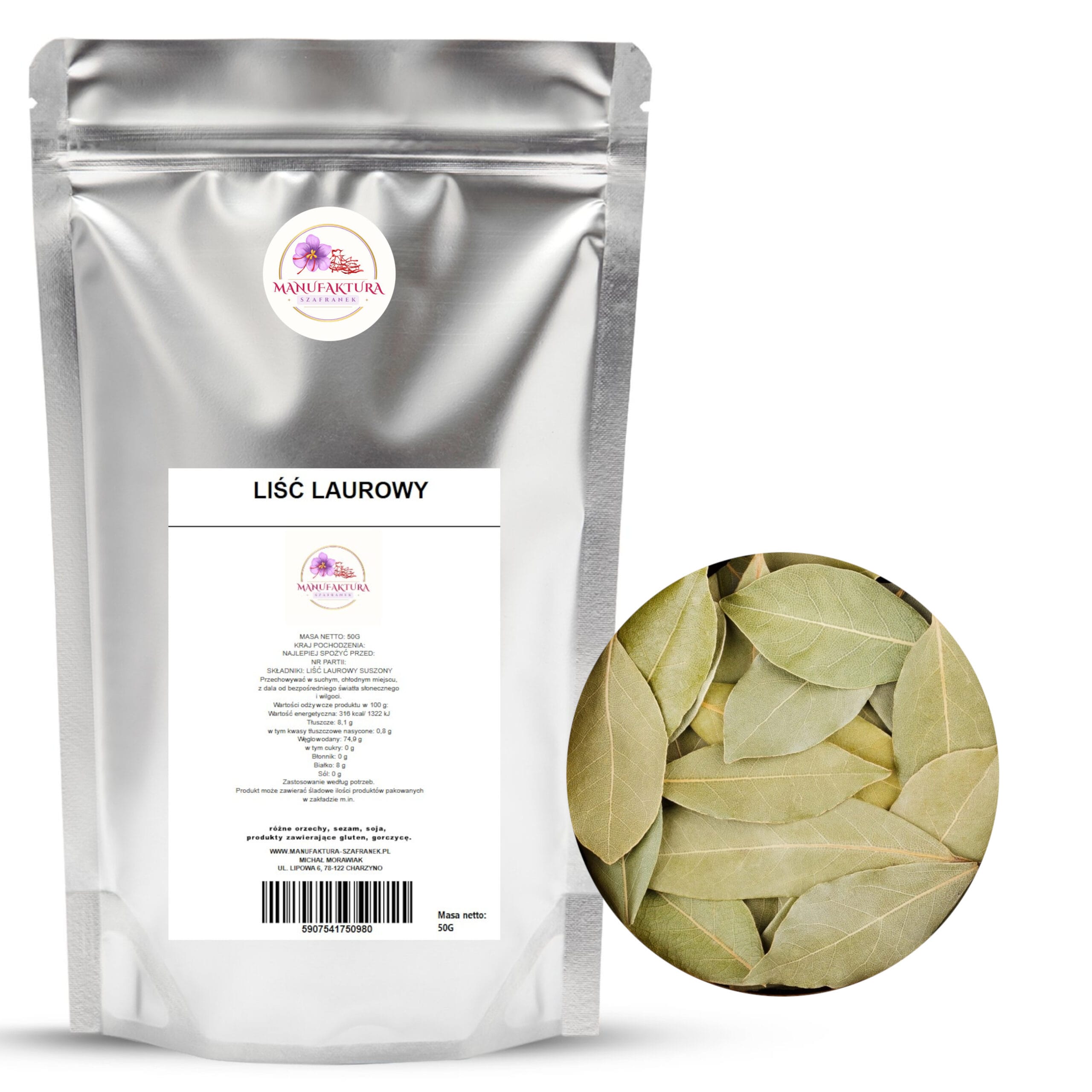 LIŚĆ 50G+KOLO LIŚĆ LAUROWY SUSZONY