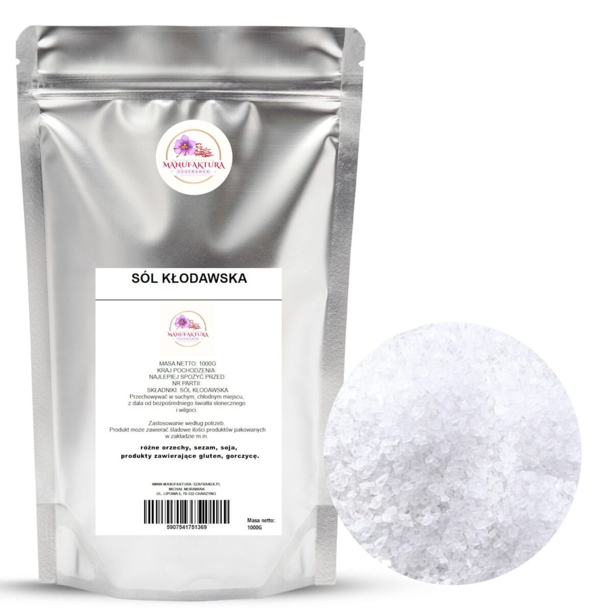 SÓL KŁODAWSKA 1kg kamienna, biała