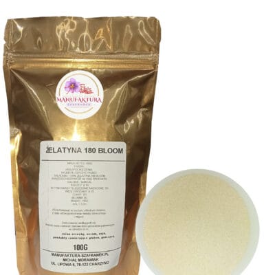 żelatyna bloom 180 - 100g+kolo ŻELATYNA SPOŻYWCZA 180 BLOOM 100g