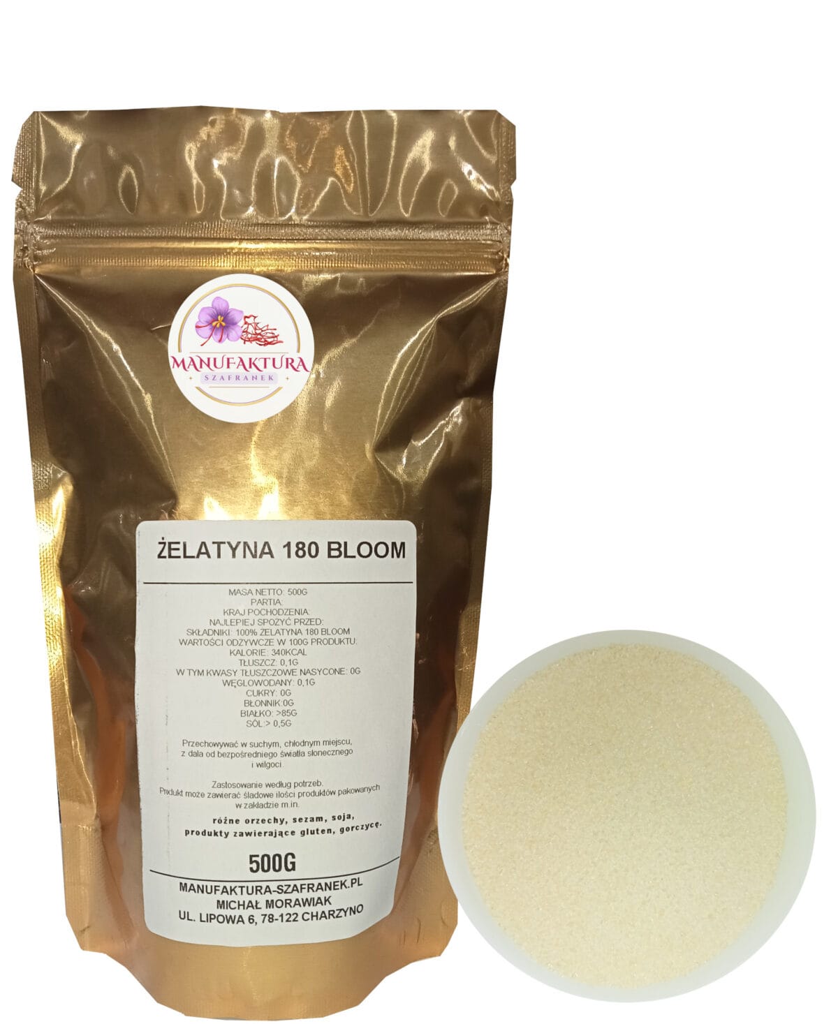 ŻELATYNA SPOŻYWCZA 180 BLOOM 500g