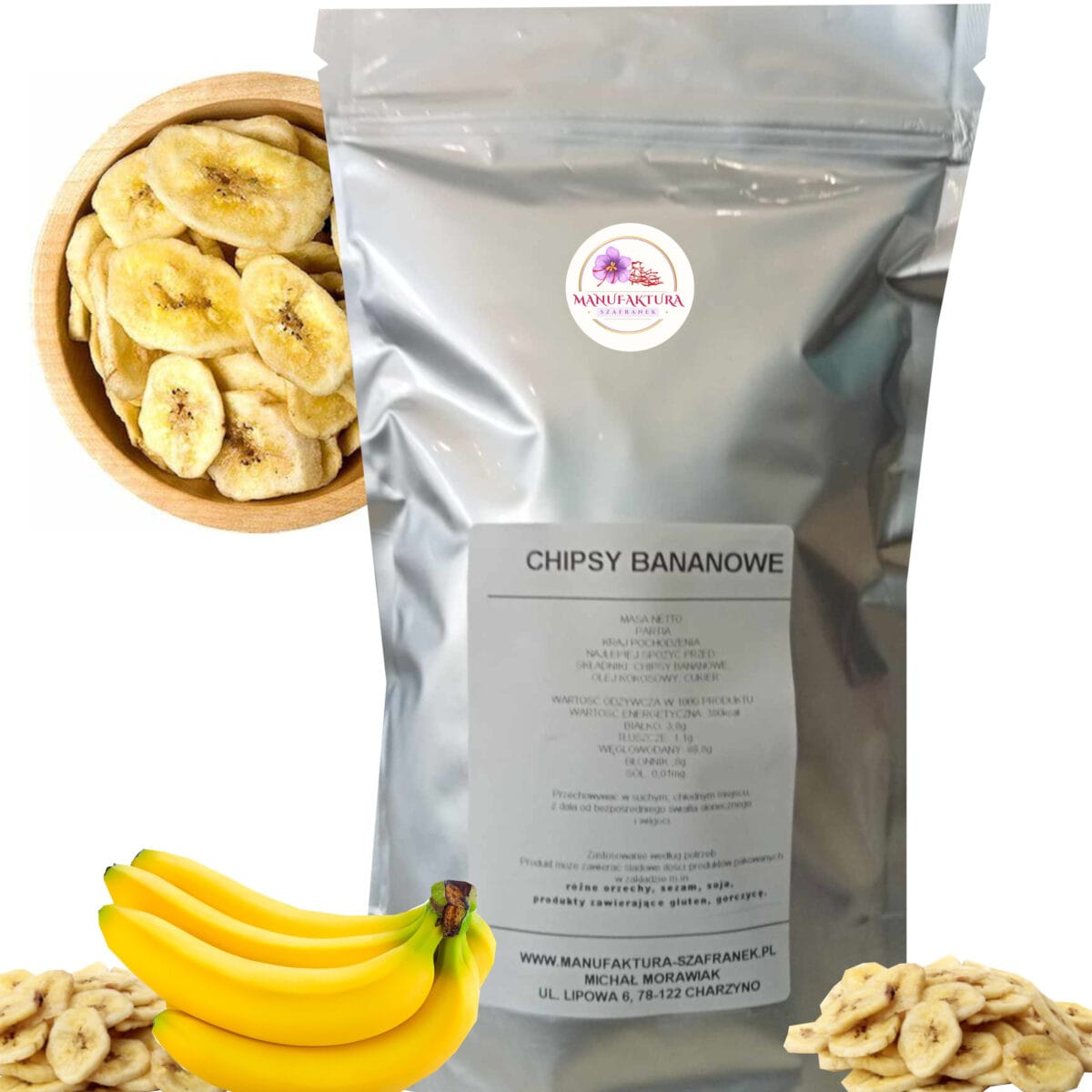 CHIPSY BANANOWE 500G