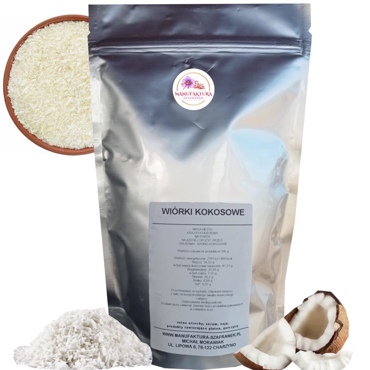 WIÓRKI KOKOSOWE 500G MEDIUM