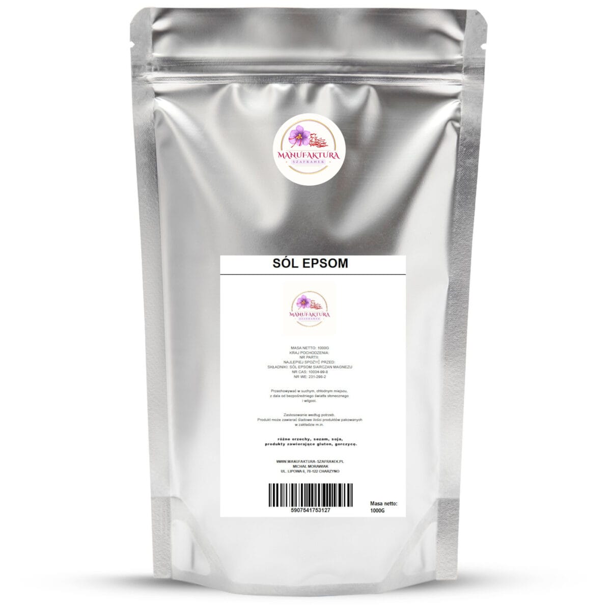 EPSOM 1KG SÓL EPSOM DO KĄPIELI SIARCZAN MAGNEZU GORZKA