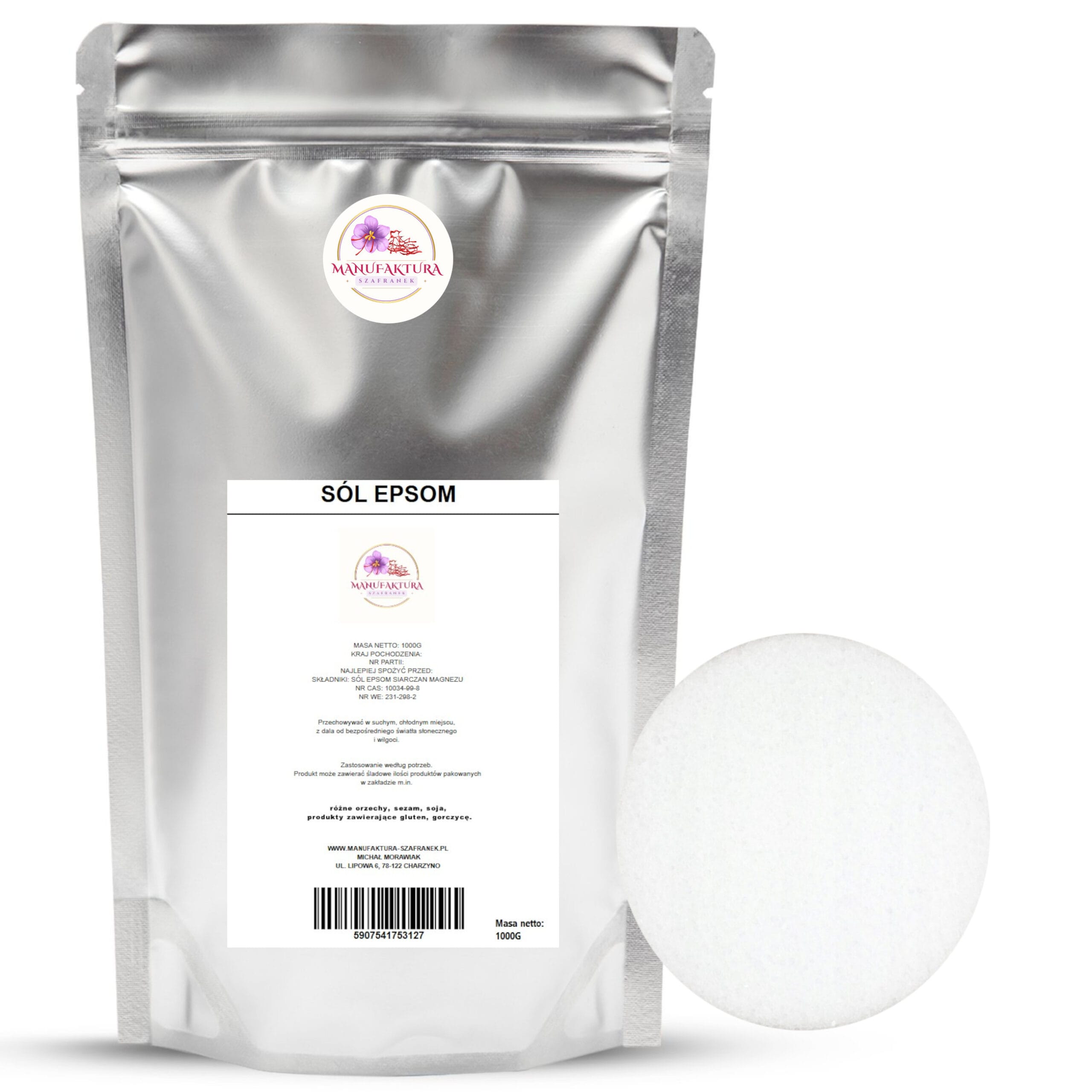 EPSOM1KG+KOLO SÓL EPSOM DO KĄPIELI SIARCZAN MAGNEZU GORZKA