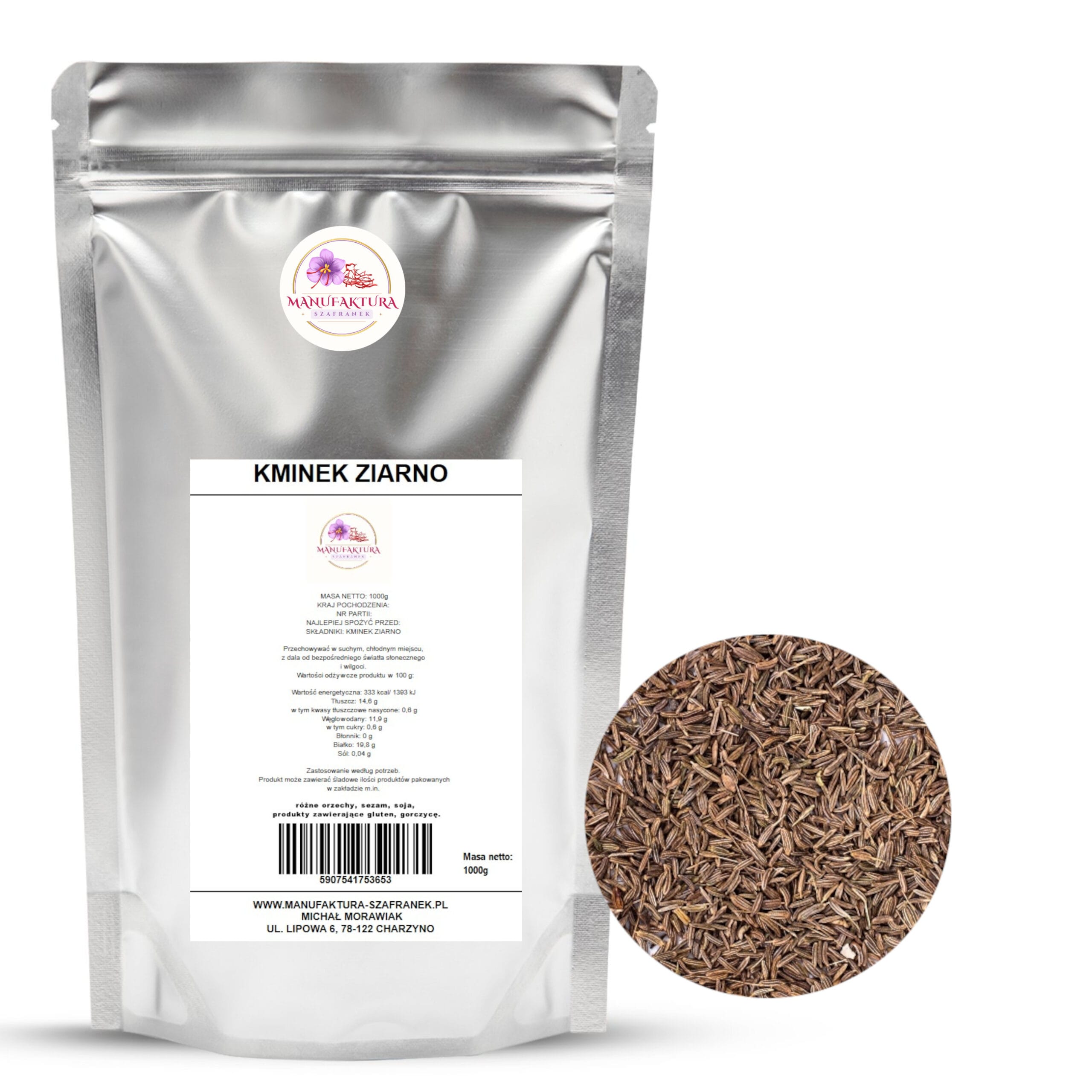 kminek 1kg+kolo KMINEK ZIARNO SUSZONY