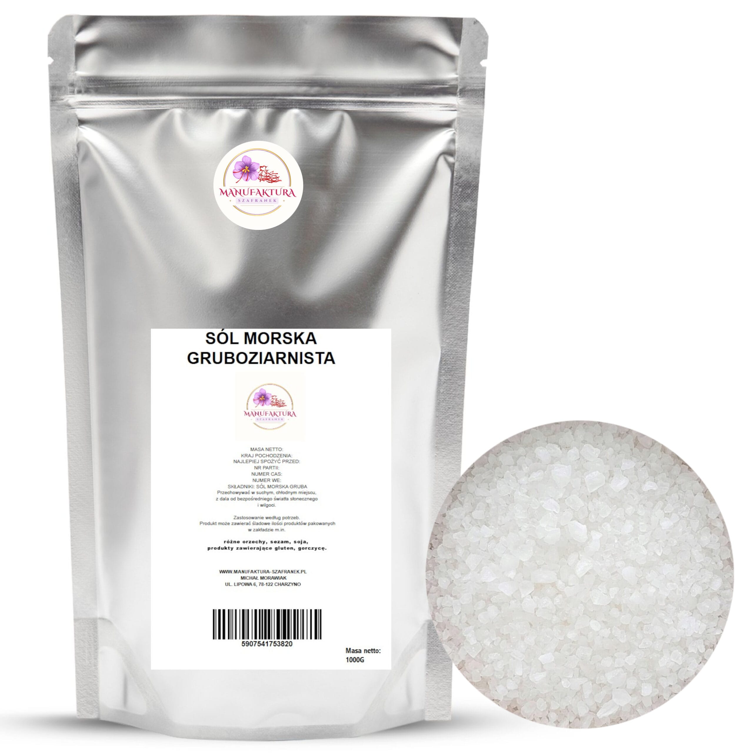 sól morska GR 1kg+kolo SÓL MORSKA GRUBOZIARNISTA