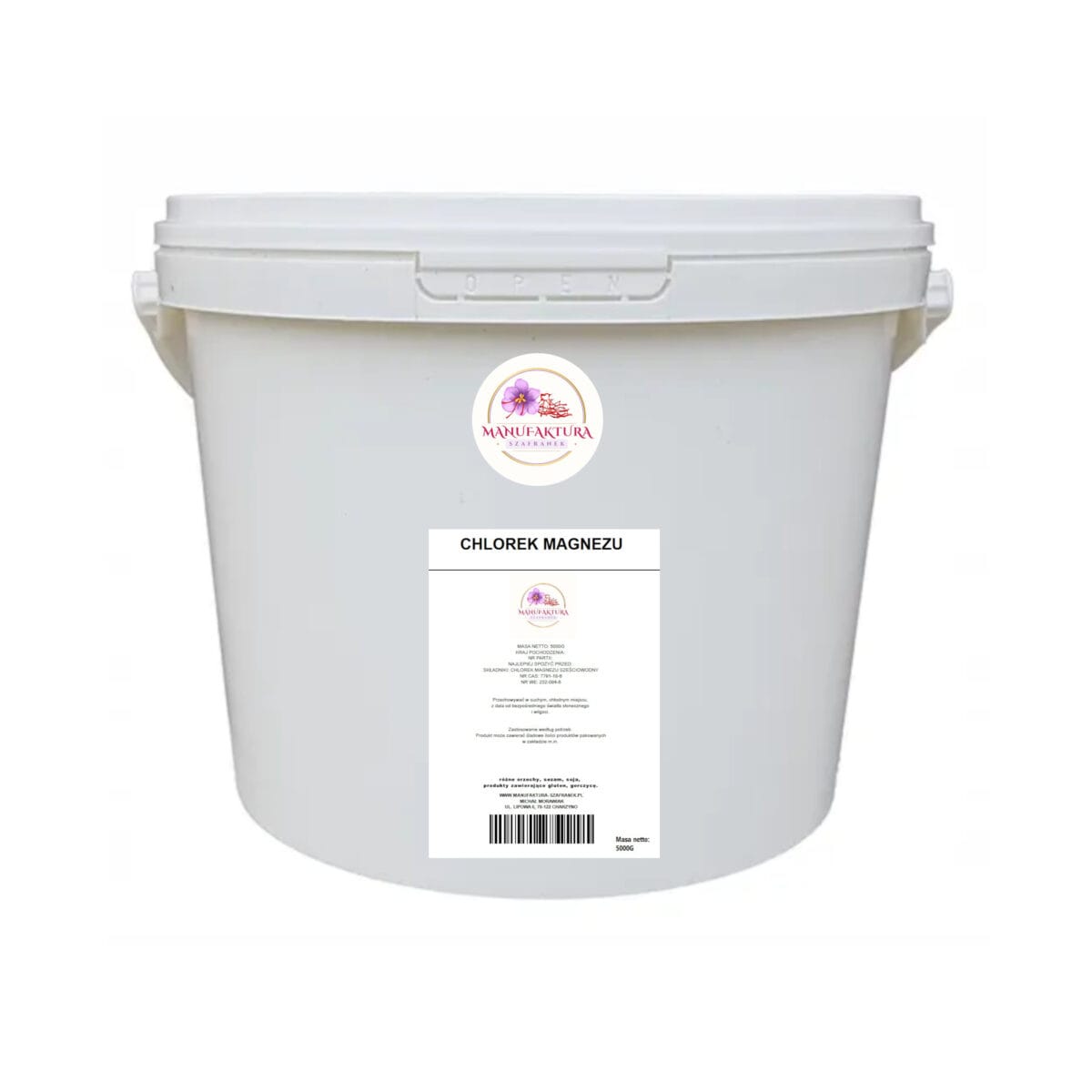 CHLOREK 5KG WIADRO CHLOREK MAGNEZU SZEŚCIOWODNY 5kg do kąpieli czysty 100% płatki