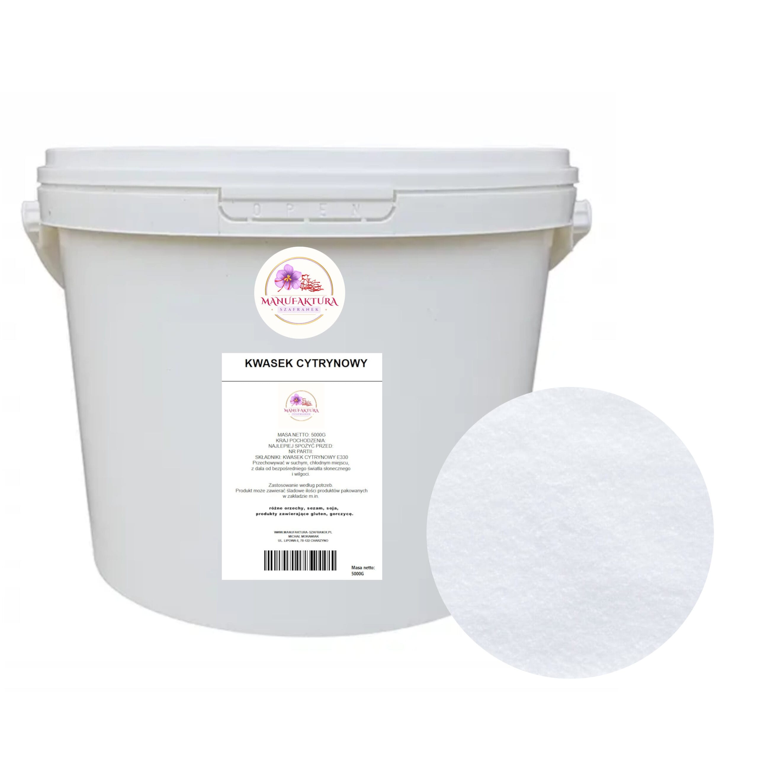 kwasek cytrynowy 5kg+kolo KWASEK CYTRYNOWY SPOŻYWCZY 5 kg