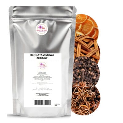 ZESTAW ZIMOWY CYNAMON LASKA ANYŻ GOŹDZIKI POMARAŃCZE 300G DO GRZAŃCA