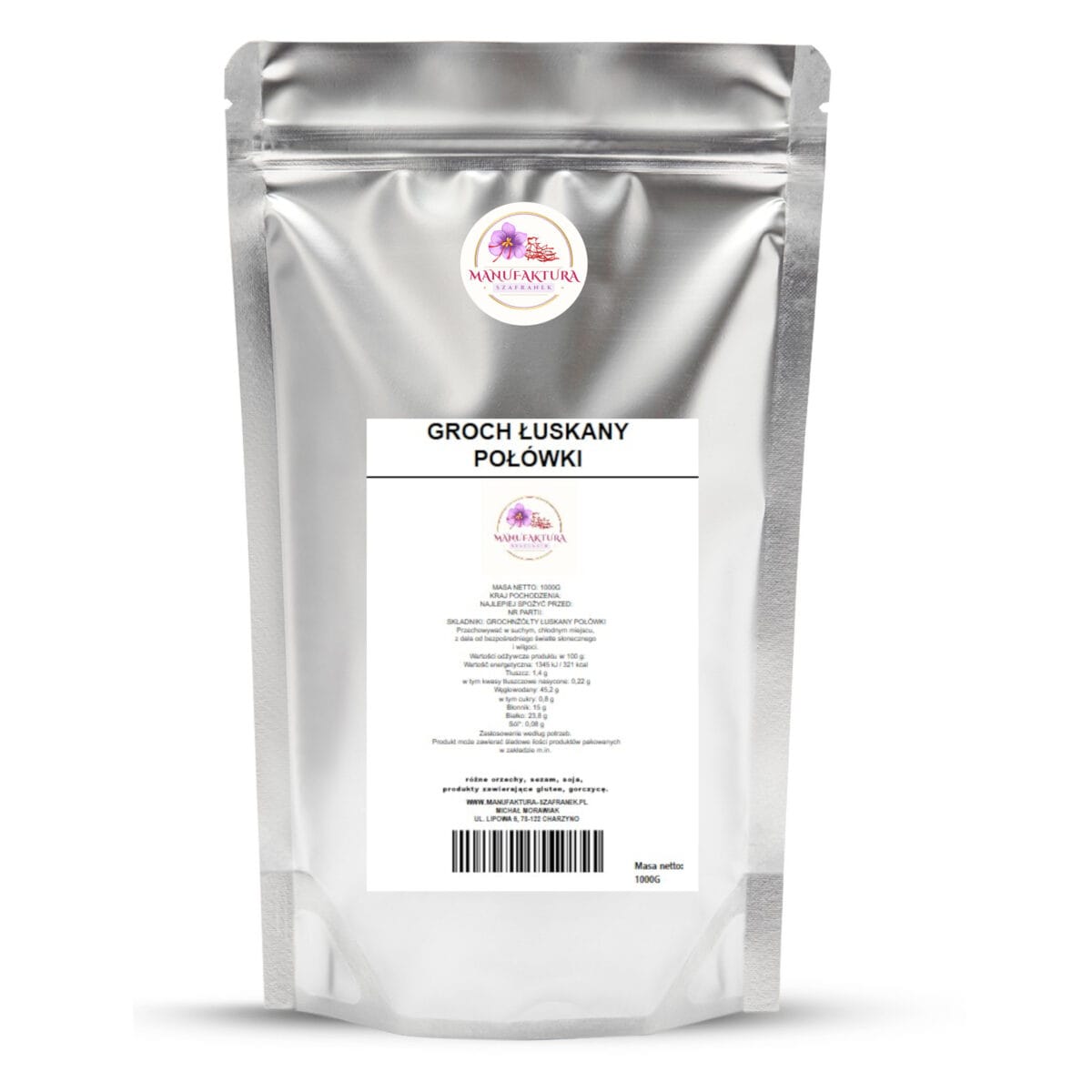 Groch ŻÓŁTY POŁÓWKI łuszczony