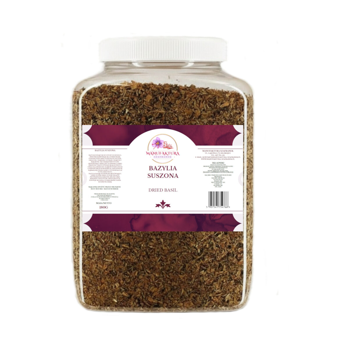 BAZYLIA SUSZONA 180G SŁOIK PET